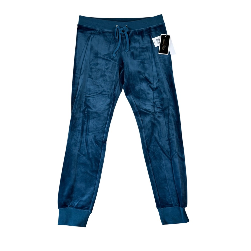 Juicy Couture Black Label Velour Joggers Eloquent Petrol Teal WTKB86109 Womens M